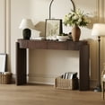 thumbnail image 3 of Harper & Bright Designs Fluted Console Table with Storage, Wood Entryway Table with Drawers and Oval Top Shelf, Espresso, 3 of 14