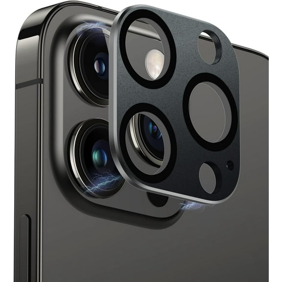 [2Pack] for iPhone 14 Pro/iPhone 14 Pro Max Camera Lens Protector, 9H Tempered Glass Camera Cover Screen Metal Ring Case Friendly Scratch Resistant Easy to Install - Black
