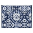thumbnail image 2 of Outsunny Outdoor Rug & Bag, 9' x 12' Plastic Rug, Blue & White Floral, 2 of 7