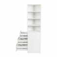 thumbnail image 6 of Spaco 70.87" H Display Storage Cabinet, 4-Tier Shelf, 3 Side Drawers, Modern Wooden Tall Bookshelf Bookcase for Indoor, White, 6 of 14