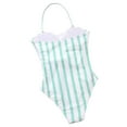 thumbnail image 2 of KOMOO Female One Piece Swimsuit Vertical Stripe Swimwear Sleeveless Backless Ruched Bathing Suits, 2 of 3