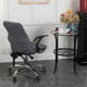 thumbnail image 4 of 1 funda para asiento de silla + 1 respaldo para silla de comedor, silla giratoria de oficina Gris oscuro, 4 of 9