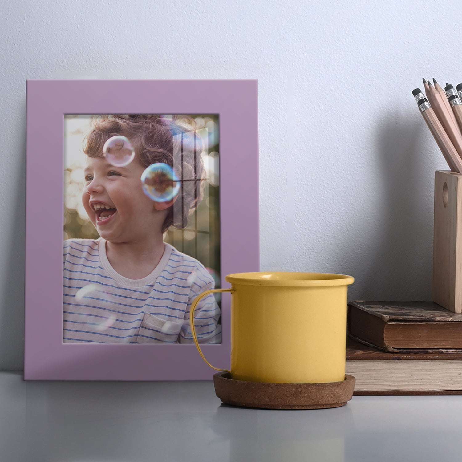 Modern 3.5 in. x 5 in. Violet Picture Frame (Set of 2)