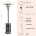thumbnail image 2 of Gymax 50000 BTU Patio Standing LP Gas Heater Stainless Steel Propane W/ Wheels Grey, 2 of 6