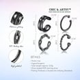 thumbnail image 5 of Chic & Artsy Ear Cuffs 925 Sterling Silver Black Ear Cuffs Earrings for Women Non-Piercing Cartilage Earrings Black Clip on Earrings, 5 of 7