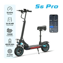 S6PRO 1200W Range 70km Portable Escooter Electric Scooter for Adults with 48V 18.2AH 15AH Battery 10 Inch Off-Road Tire