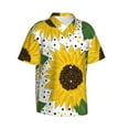 thumbnail image 2 of Uemuo Sunflowers Printed Regular Fit Short Sleeve Casual Hawaiian Shirt for Men,Aloha shirt,Tropical shirt,Floral print shirt,Vacation Beach shirt-3X-Large, 2 of 9