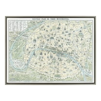 Kate and Laurel Maps Framed Canvas Art Print, 28" x 38", by Corinna Buchholz of Piddix