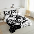thumbnail image 3 of jejeloiu Moth Bedding Comforter Set,Gothic Theme Twin Comforter Sets,White Black Bedding Set For Boys Kids,Ultra Soft Home Decor,2-Piece, 3 of 8