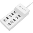 thumbnail image 1 of Cargador de pared USB Estación de carga USB de 10 puertos con carga rápida Tecnología de detección automática Seguridad garantizada Puertos USB inteligentes de tamaño familiar para múltiples dispositivos Teléfono inteligente Tableta Computadora portátil ER, 1 of 5