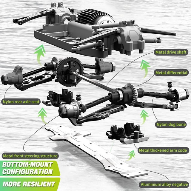 Vehículos Car de Control Remoto 1:18 Escala de 28 km/h Vehículo de Alta Velocidad 4WD Todos Los Terrenos Carry Crawler Con Faros LED