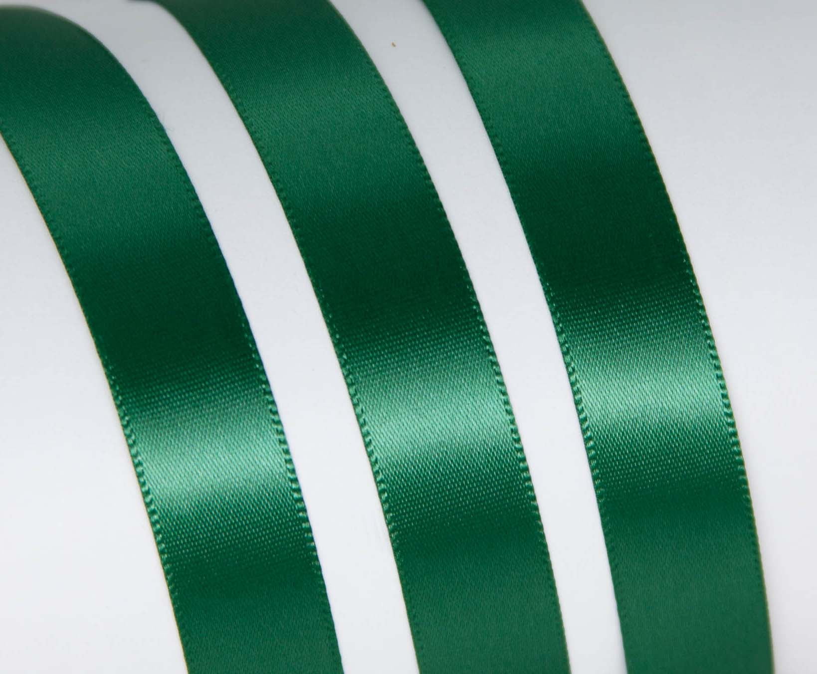 (3 pack) Offray Ribbon, Forest Green 5/8 inch Single Face Satin Polyester Ribbon, 18 feet