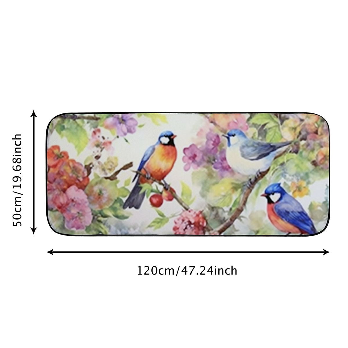 PHYHOO Doormat Colorful Birds and Flowers Non-Slip Indoor Entryway Door Mat (Rubber Backing) 19.68*47.24 in