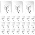thumbnail image 1 of 30 self-adhesive hooks, transparent hooks max. 10 kg, transparent self-adhesive hooks, 1 of 4