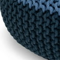 thumbnail image 2 of Simpli Home Nikki Boho Round Hand Knit Pouf in Blue, Navy Blue Cotton-Color:Blue/Navy Blue, 2 of 2