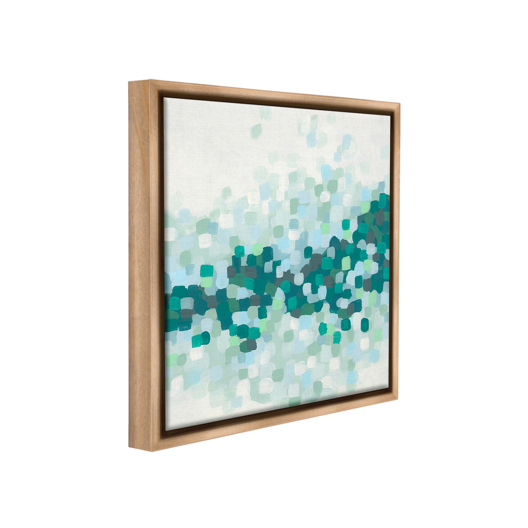 Stupell Industries Modern Dotted Terrain Abstract Painting Brown Floater Framed Canvas Art Print Wall Art, 18 x 18