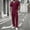 c01Red, variant on Men's Solid Color Casual Suits 2 Piece Loose Stretch Waist Long Pants Short Sleeve T-Shirts Suits Tops-Pants Sets Green XXL
