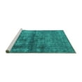 thumbnail image 2 of Ahgly Company Machine Washable Indoor Rectangle Oriental Turquoise Blue Industrial Area Rugs, 2' x 3', 2 of 4