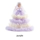 thumbnail image 4 of Inteprter Vestido de muñeca bebé princesa niñas hogar escuela dormitorio habitación disfraz juguete lindo Adorable cumpleaños Festival Decoración Violeta, 4 of 6