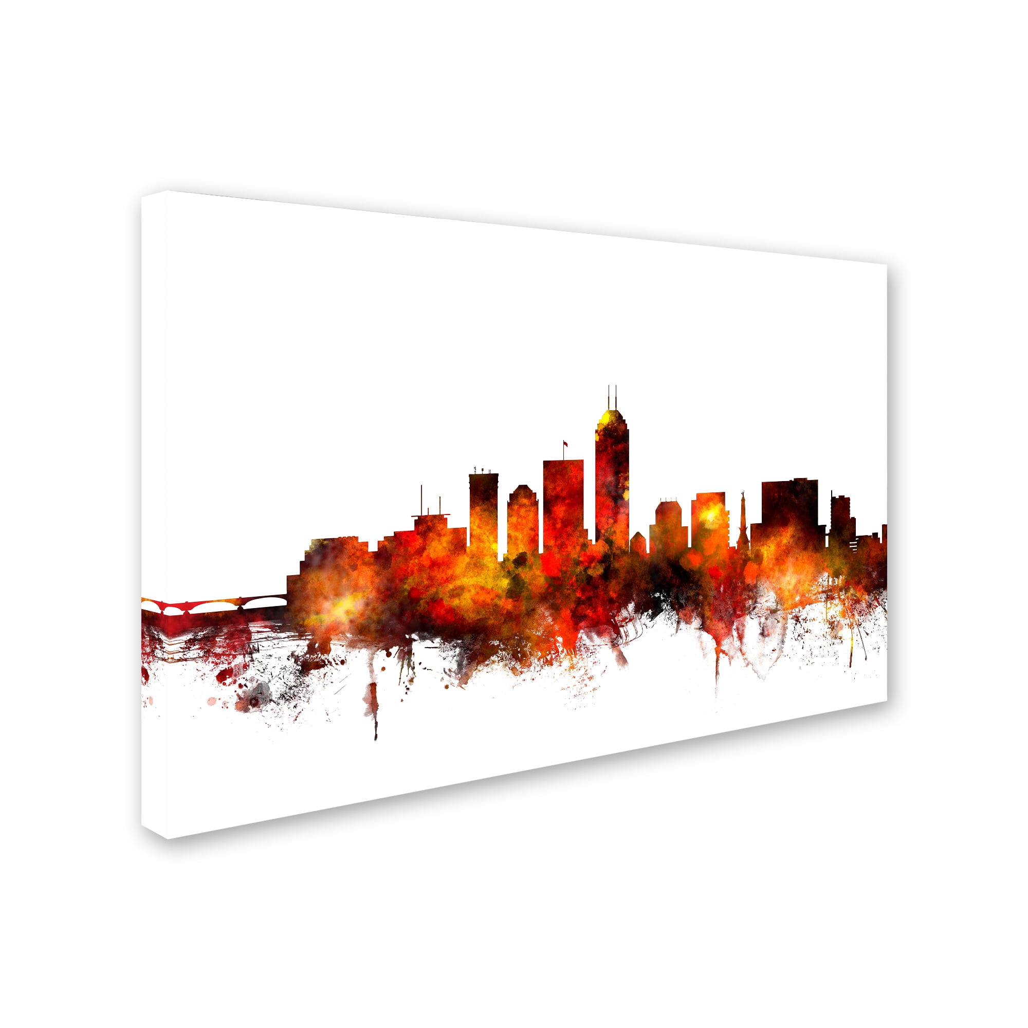 Trademark Fine Art "Indianapolis Indiana Skyline II" Canvas Art by Michael Tompsett
