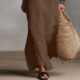 thumbnail image 6 of FAIWAD Linen Dress Women V Neck Sleeveless Side Slit Maxi Dresses Loose Casual Flowy Boho Sundress, 6 of 9