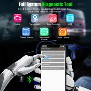 ANCEL Heavy Duty Truck Scanner Bluetooth, All System Diesel Truck Diagnostic Tool with D-P-F Regen for Cummins&Caterpillar, Diesel Truck Scan Tool HDOBD Truck Car Code Reader, Lifetime Free Update