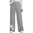 thumbnail image 1 of Pantalones de yoga estampados con cordón de pierna ancha y cintura elástica alta informal para mujer Pompotops ulkah938661, 1 of 5