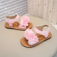 thumbnail image 5 of Mepaouo Girls Flat Sandals Ankle Strap Open Toe Princess Flower Shoes Toddler Footbed Casual Slides, 5 of 9