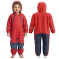 thumbnail image 5 of mgoYE Boy Rain Jacket 3t Kids Toddler Snow & Rain Suit - Waterproof Coverall One Piece Weather Resistant Baby Jacket(Red,1-2 Years), 5 of 7