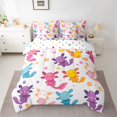 thumbnail image 2 of Manfei Colorful Cute Axolotl 7pcs Bedding Comforter Set,Kawaii Sea Salamander Queen Bedding Sets,Cartoon Ocean Animal Queen Sheet Sets For Girls Kids,Breathable Home Decor Reversible, 2 of 8