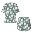 thumbnail image 6 of Wukai Flower Women's Pajama Set,Short-Sleeve Top and Shorts with Elastic Waistband and Pockets for Loungewear, Yoga, and Casual Wear-Small, 6 of 8