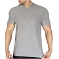 thumbnail image 2 of pstuiky Camisas de manga corta para hombre, Camiseta deportiva de verano para hombre, de manga corta, antiarrugas y con cuello en V. camisas casuales para hombre l, 2 of 6