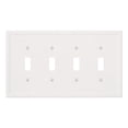 thumbnail image 1 of Questech Light Switch Cover Quad Toggle Wall Plate For Electrical Outlets 4-Gang Switch Plates Standard Size Receptacle Cover Decorative Cornice White, 1 of 4