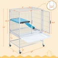thumbnail image 7 of Yaheetech Small Animal Cage with Rolling Wheels, Removable Ramp & Platform, White, 7 of 7