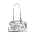 thumbnail image 3 of Bolso de hombro de piel sintética perfecl para mujer elegante tipo hobo plata, 3 of 8