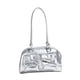 thumbnail image 3 of Bolso de hombro de piel sintética para mujer, moderno, para fiestas y exteriores. Plata, 3 of 9