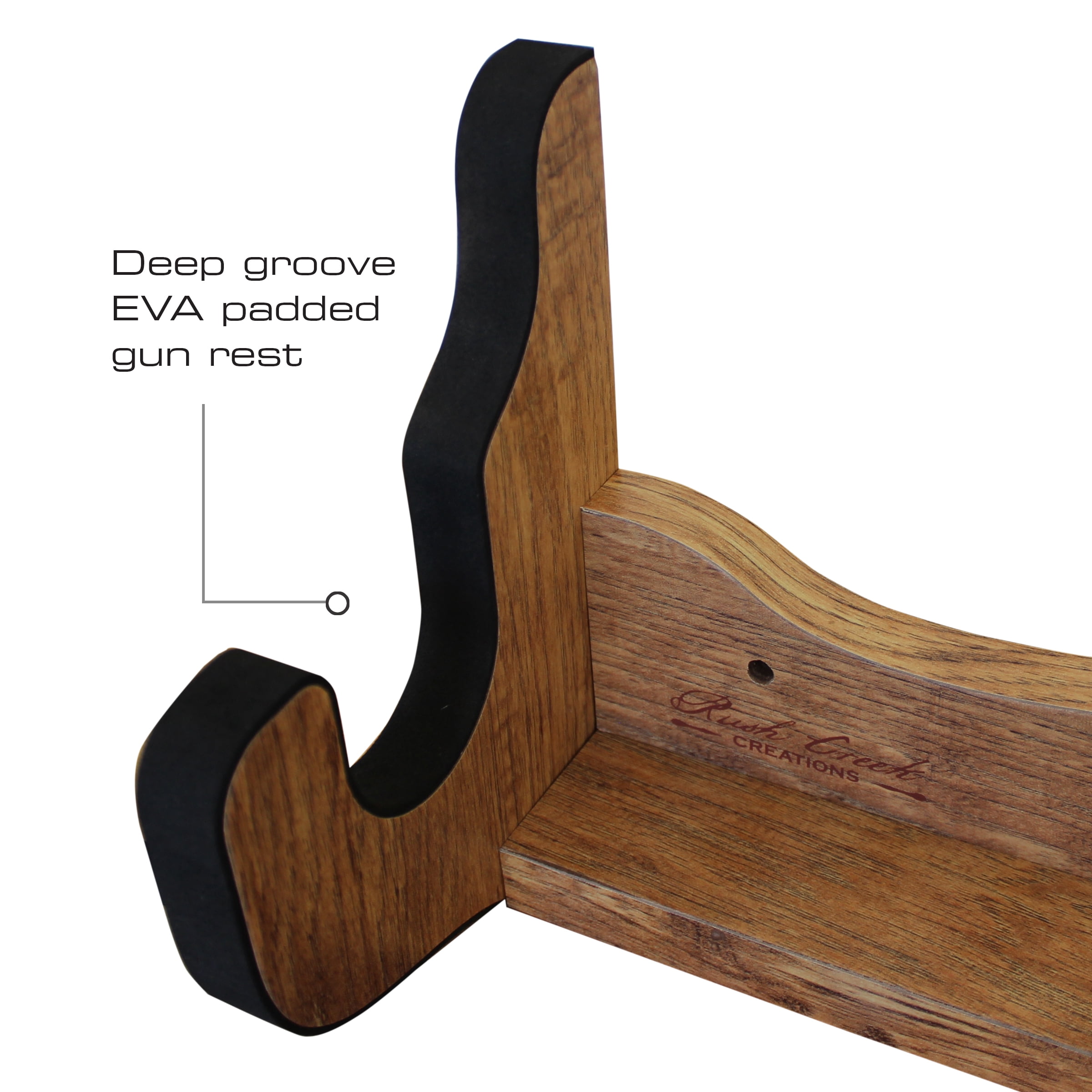 Rush Creek Creations Single Gun Wall Rack for Rifles/Shotguns, Engineered Wood American Cherry