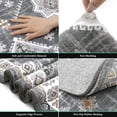 thumbnail image 2 of MeyJey 2'x6' Runner Rug for Hallways, Non Slip Entryway Mat with Rubber Backing Washable Oriental Vintage Rug for Entryway Kitchen Bedroom Laundry, Gray/Brown, 2 of 11