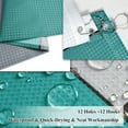 thumbnail image 3 of Modern Aqua Shower Curtain Teal Geometric Black Gray 72"x72" Shower Curtain Set Turquoise Green Shower Curtain Coastal Sea Beach for Kid Teen Water Repellent Fabric Home Decor with 12 Hooks, 3 of 6
