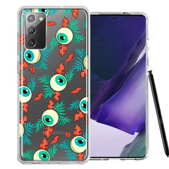 MUNDAZE For Samsung Galaxy Note 20 Halloween Creepy Tropical Eyeballs Design Double Layer Phone Case Cover
