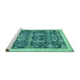thumbnail image 2 of Ahgly Company Machine Washable Indoor Rectangle Oriental Turquoise Blue Traditional Area Rugs, 8' x 10', 2 of 4