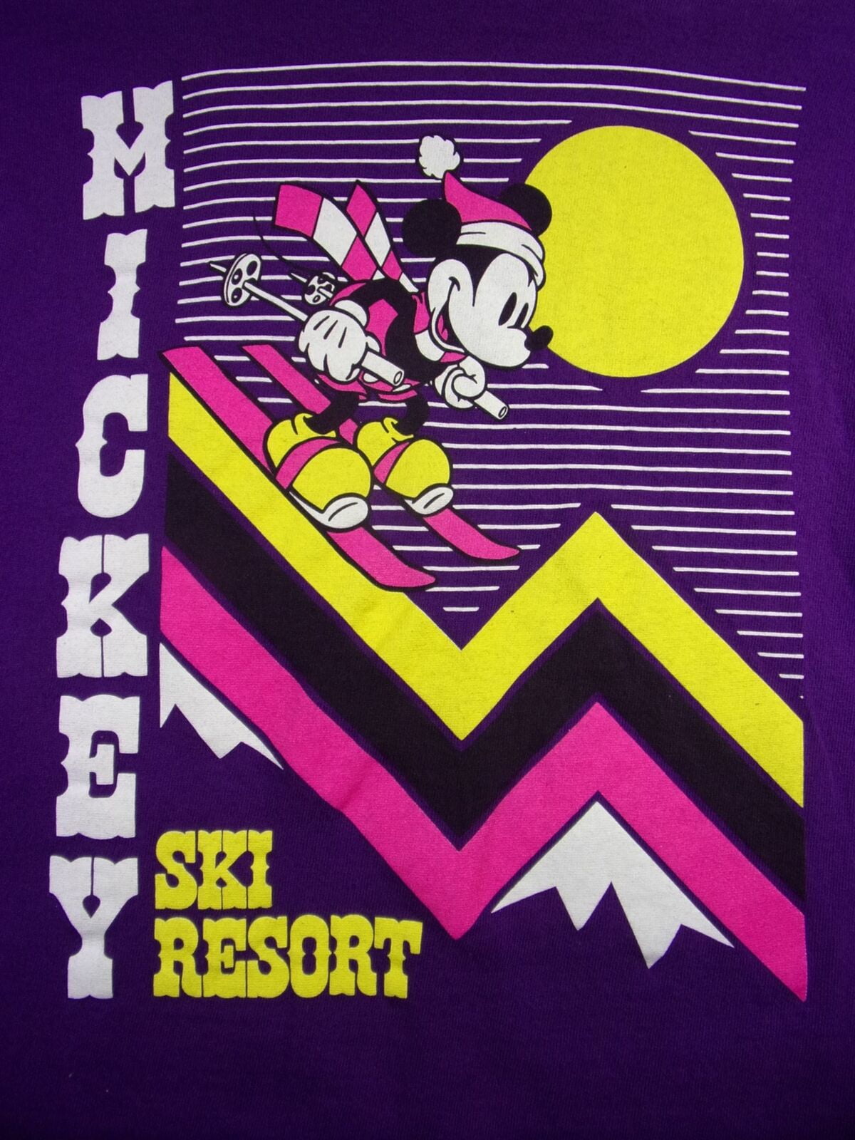 Sleeve Women\'s Resort T-Shirt Junior Ski Purple Mickey Long (Xlarge) Cropped