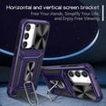 thumbnail image 6 of SaniMore for Samsung Galaxy S23 Stand Case, Slide Camera Cover 360 Degree Rotating Kickstand Magnetic Car Mount Hybird Tri-layer Rugged Shell Military-grade Shockproof Anti-drop Cover, Purple, 6 of 10