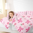 thumbnail image 3 of Erosebridal Pink Cute Bow Queen Comforter Set For Girls,Kawaii Blossom Flowers Kids Bedding Comforter Set,Pink Reversible,3pcs, 3 of 7