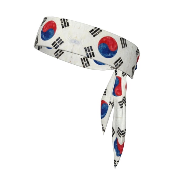 Sport Tie Headbands Head Tie For Men Women South Korean Flag Soccer Basketball Halloween Head Ties