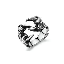 K-KED Punk Gothic Silvery Ghost Claw Skull Knuckle Armour Scary Cosplay Delicate Jewelry Ring