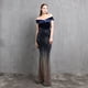 thumbnail image 2 of Vestido de noche clásico con cola de pez y hombros descubiertos para mujer, elegante, para banquetes, reuniones anuales, temperamento, terciopelo, aura, reina, 2 of 6