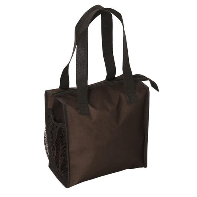 Lunch Bag with Inner Silver Metallic Liner - Black
