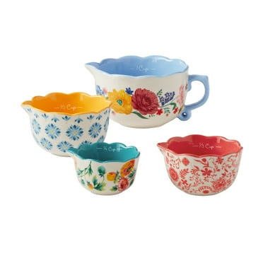 The Pioneer Woman Brilliant Blooms 4-Piece Ceramic Measuring Bowl Set