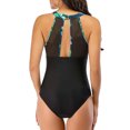 thumbnail image 5 of Aayomet Swimsuit Women Ruched Swimwear One-Piece High Mesh V-Neckline Neck Swimwears Tankinis Set (Black, XXL), 5 of 5